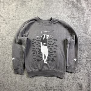 Olivia Rodrigo Guts Crewneck Sweater Fleece Pullover Gray Womens S